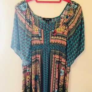 Style & Co Floral Bohemian Flutter Sleeve Dress